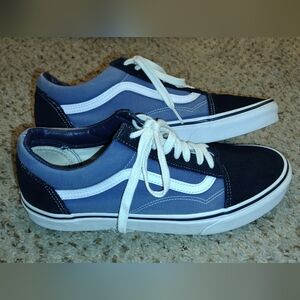 Vans Skate Old Skool Sneakers (Navy/White) Classic Skate Shoes Men’s Size 10.5